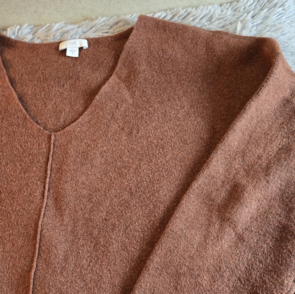J.Jill Rust Color V Neck Sweater Size Med - Picture 7 of 16